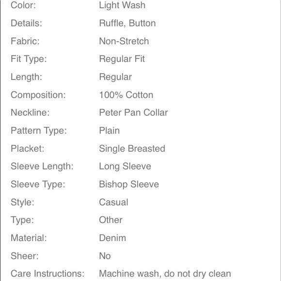 Girls Peter Pan Collar Denim Jacket - Picture 5 of 5